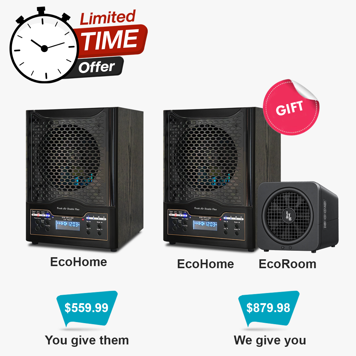 Purchase EcoHome for $559.99 as a gift for a friend and receive  EcoHome &  EcoRoom for $879.98 as our gift to you