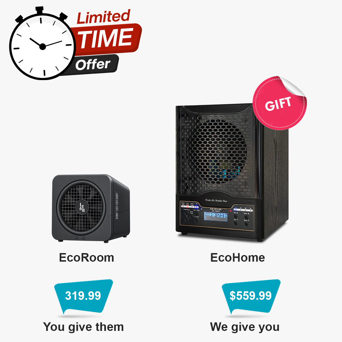 Purchase EcoRoom for $319.99 as a gift for a friend and receive  EcoHome for $559.99 as our gift to you
