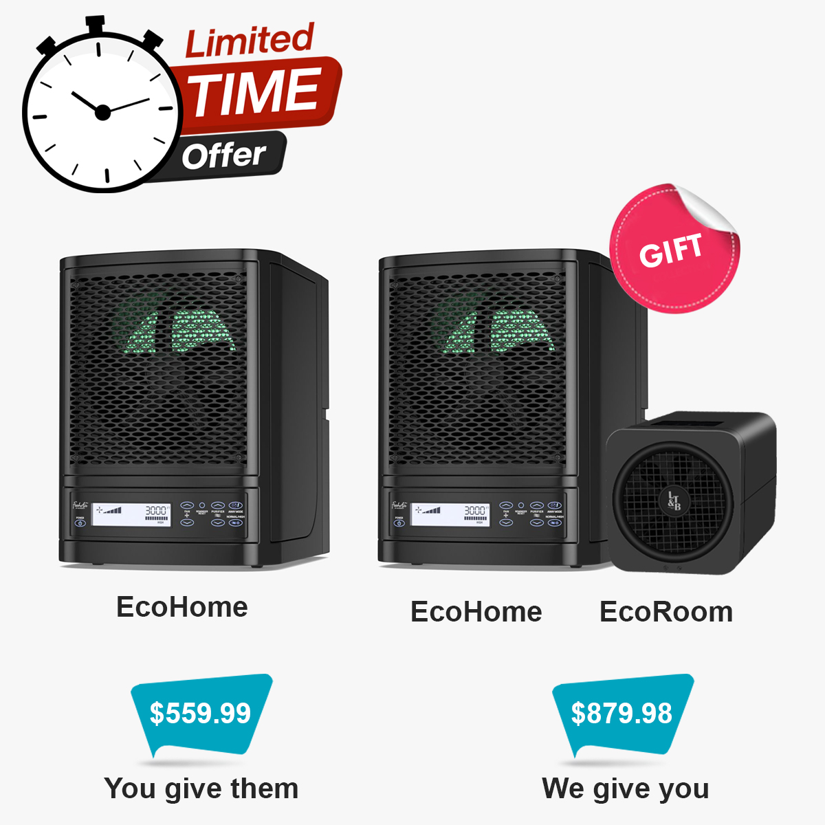 Purchase EcoHome for $559.99 as a gift for a friend and receive  EcoHome &  EcoRoom for $879.98 as our gift to you