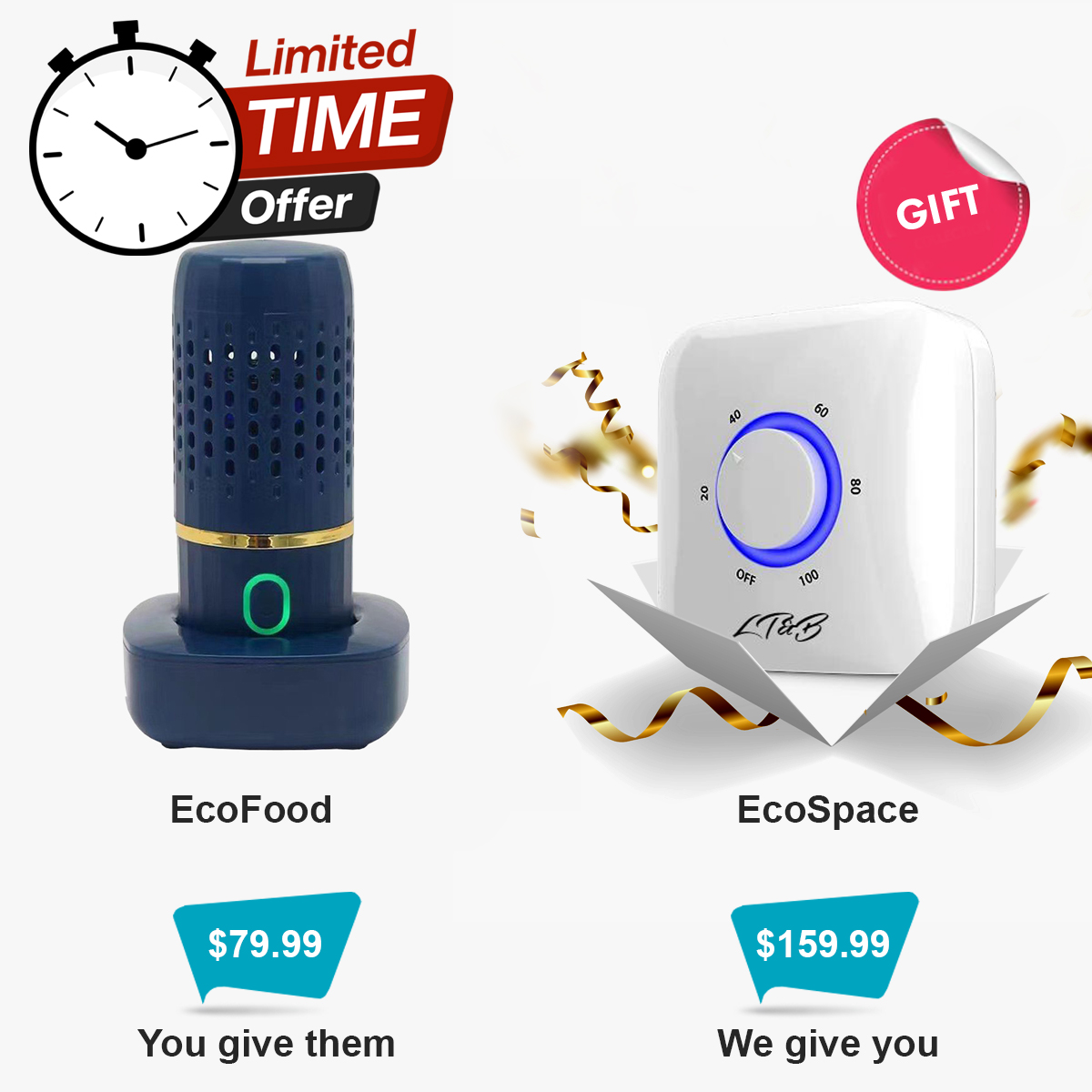 Purchase EcoFood for $79.99 as a gift for a friend and receive  EcoSpace for $159.99 as our gift to you